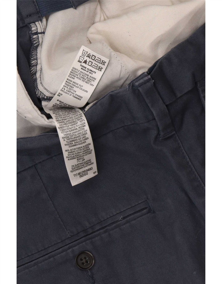 Marks & Spencer Herre Regular Fit Chinobukser W34 L32 Blå bomuld
