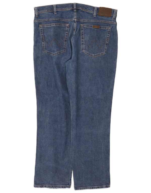 WRANGLER Herre Regular Fit Straight Jeans W38 L30 Blå Bomuld