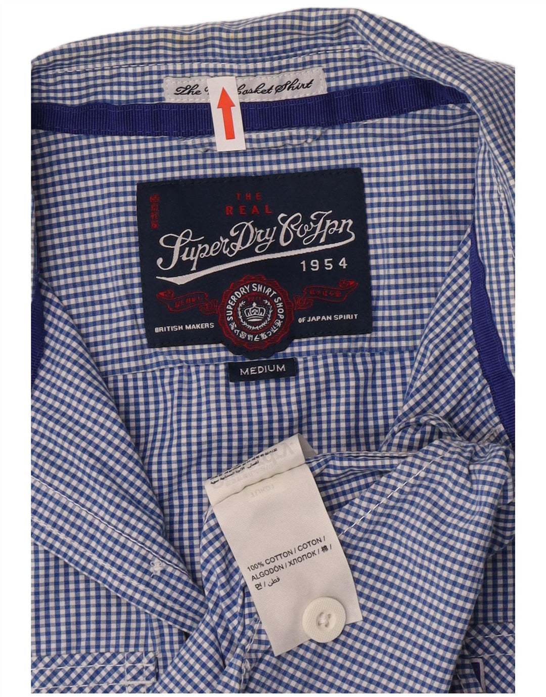 Superdry Kortærmet Herreskjorte Medium Blue Gingham Cotton