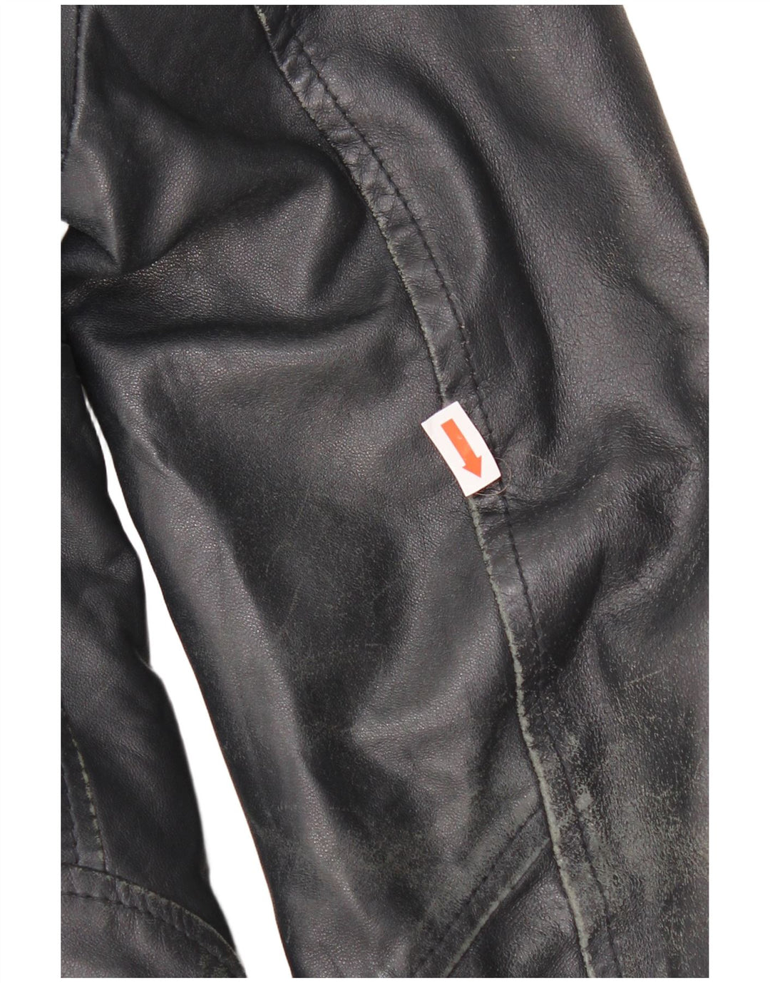 IMPERIAL Womens Asymmetric Leather Jacket UK 14 Large Black Leather