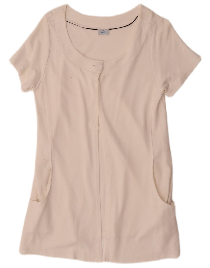 Marks & Spencer Kortærmet skjortebluse til kvinder UK 12 Medium White