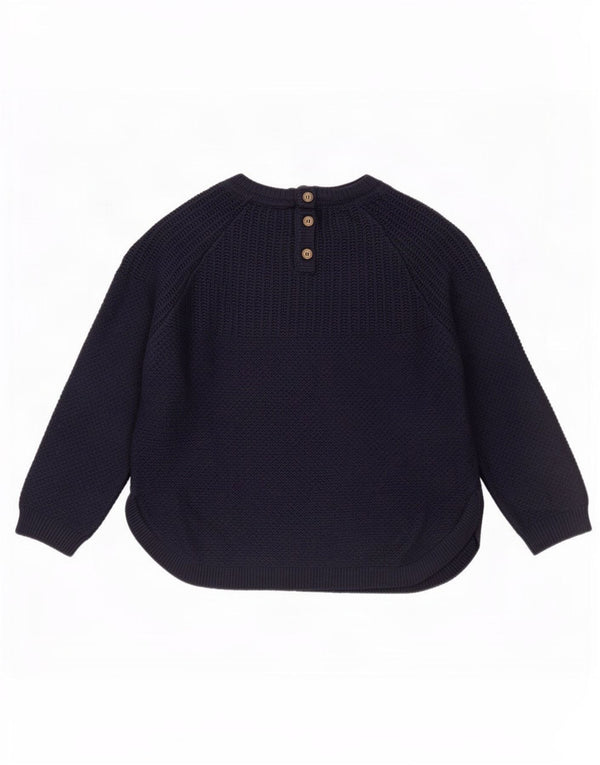 Fat Face Dame 3/4-ærmet Boat Neck sweater UK 12 Medium Navy Blue