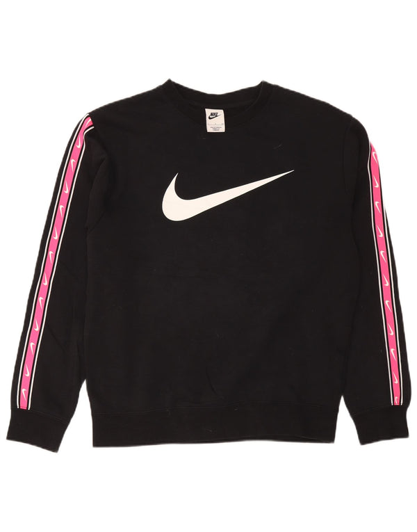 Nike Graphic Sweatshirt Jumper UK 10 Small Black Colourblock
