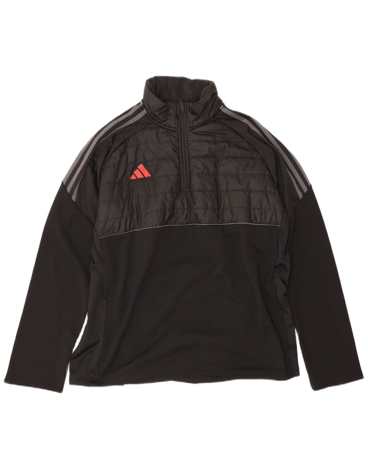 Adidas Herre Aeroready Zip Neck Tracksuit Top Jakke XL Sort Polyester