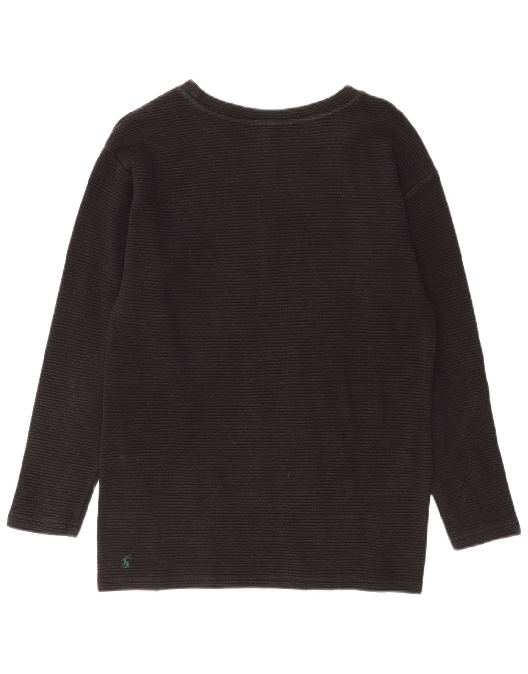 Joules Womens Top Long Sleeve UK 10 Small Black Cotton