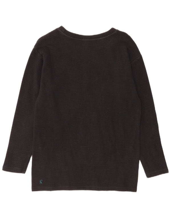 Joules Womens Top Long Sleeve UK 10 Small Black Cotton