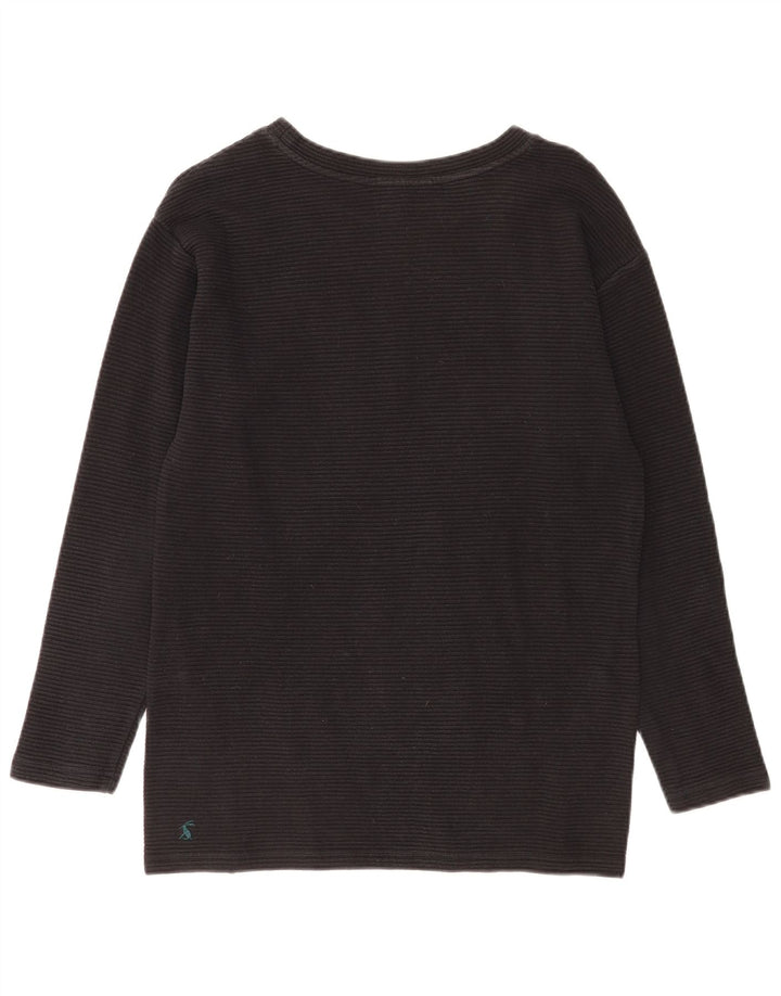 Joules Womens Top Long Sleeve UK 10 Small Black Cotton