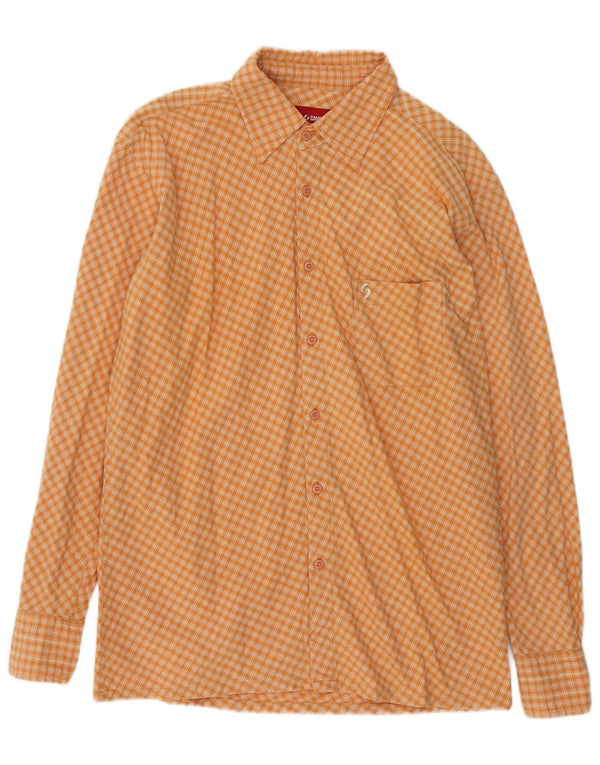 CAMP DAVID Herreskjorte Medium Orange ternet bomuld