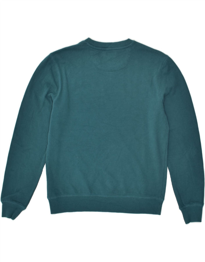 DKNY Mens Graphic Sweatshirt Jumper Small Turquoise Cotton | Vintage Dkny | Thrift | Second-Hand Dkny | Used Clothing | Messina Hembry 