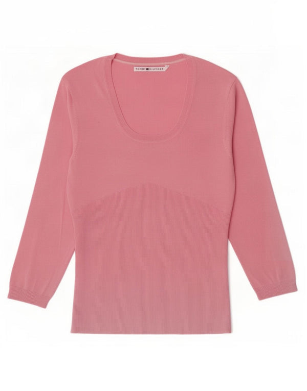 Tommy Hilfiger Dame Top Langærmet UK 16 Large Pink Silk