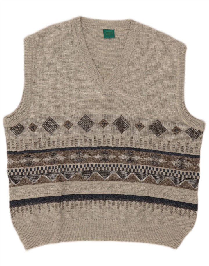 C&A Herre Canda Vest Tank Top Stor Grå Geometrisk Akryl