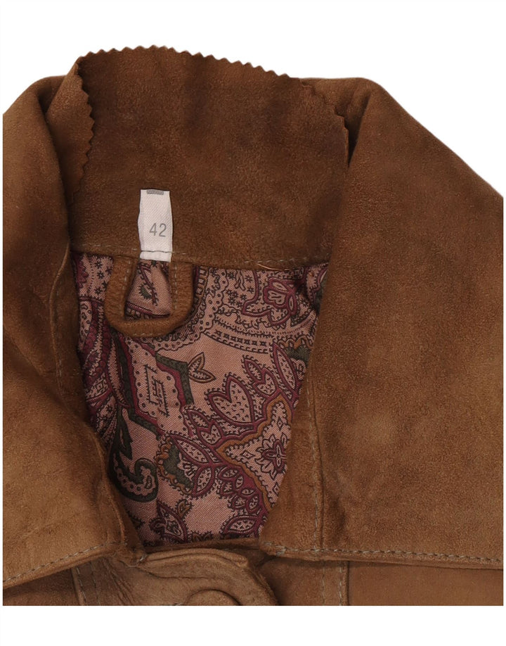 Vintage dame ruskindsjakke EU 42 Large Brown