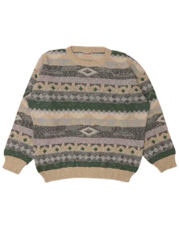 Vintage Mens Crew Neck Jumper Sweater IT 48/50 Medium Multicoloured