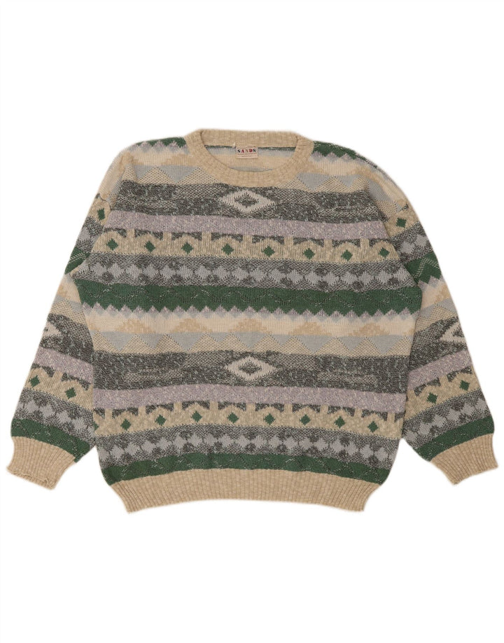 Vintage herretrøje med rund hals IT 48/50 Medium Flerfarvet