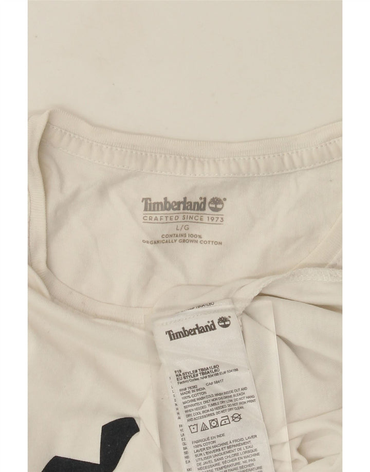 Timberland Herre grafisk T-shirt Top Stor hvid bomuld