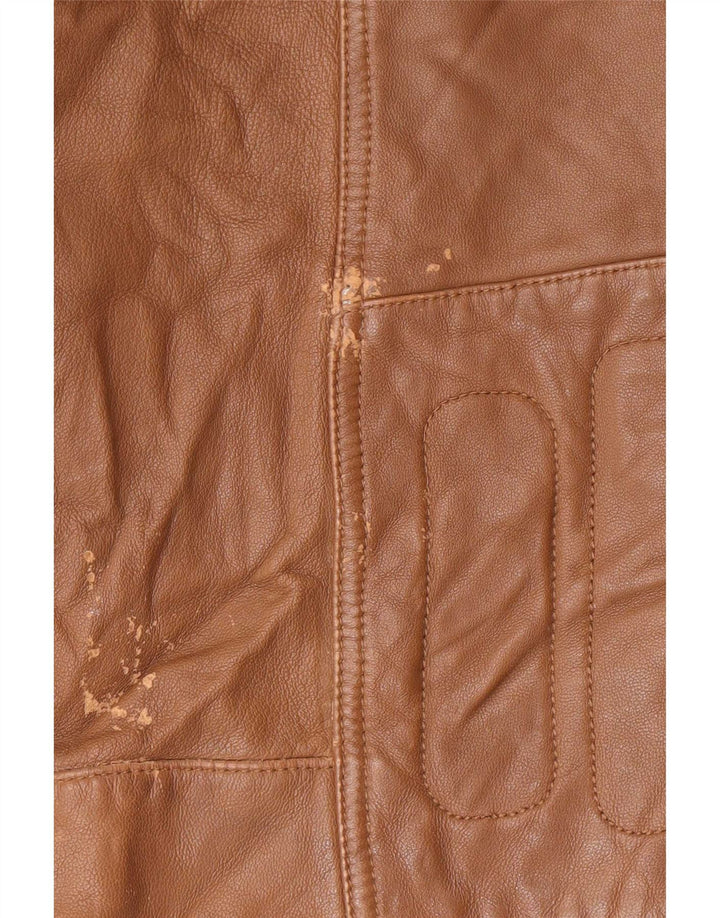 Hugo Boss Herre Læder Biker Jacket UK 36 Lille Brun