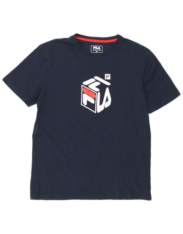 Fila Herre Grafisk T-Shirt Top Medium Navy Blue