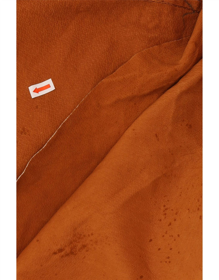 VINTAGE Dame Oversized ruskindsfrakke UK 14 Medium Brown Læder