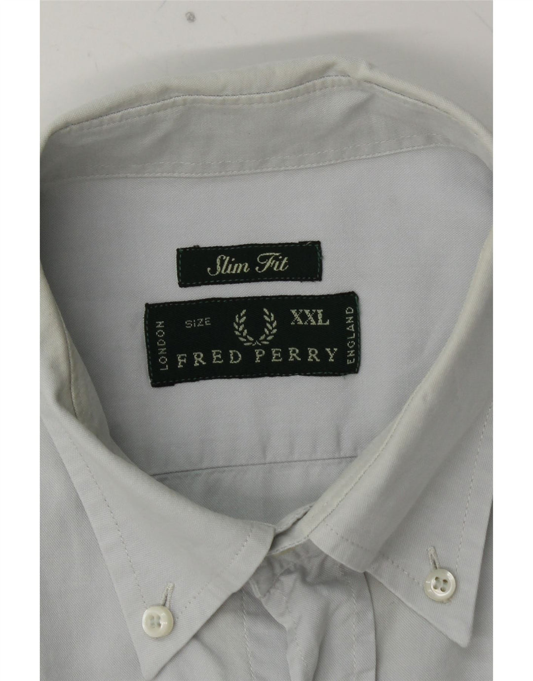 FRED PERRY Herre Slim Fit skjorte 2XL blå bomuld
