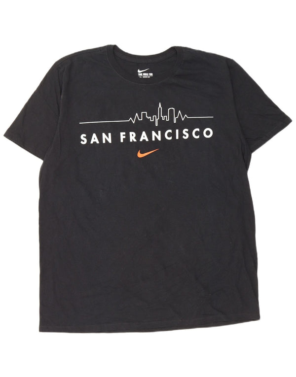 Nike Herre San Francisco Grafisk T-Shirt Top XL Sort Bomuld