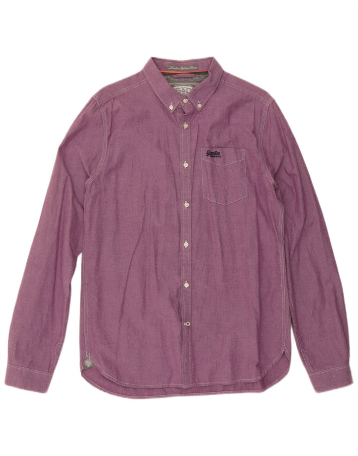 SUPERDRY Mens Shirt Large Purple Cotton
