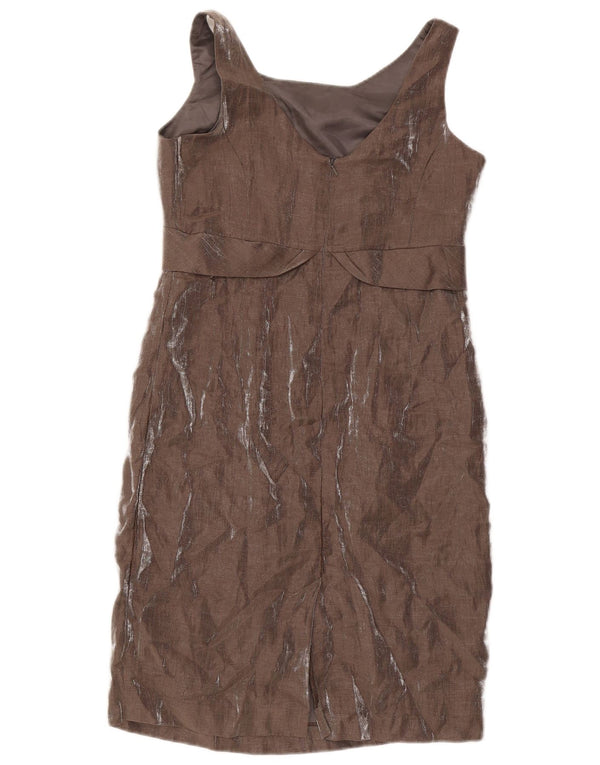 Minuet Petite Dame Ærmeløs Skede Kjole UK 12 Medium Brun
