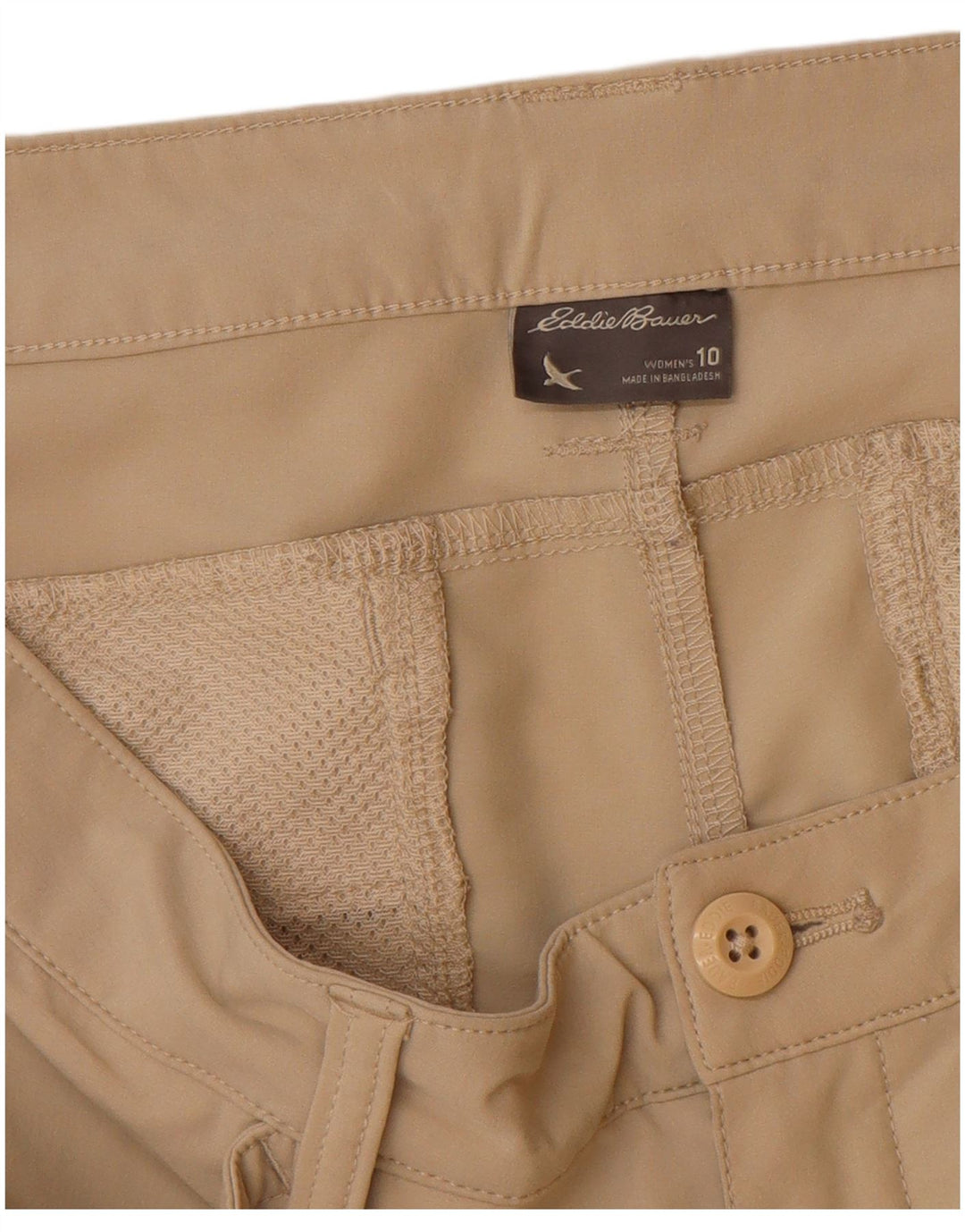Eddie Bauer Dame Casual Shorts US 10 Large W32 Beige Polyester