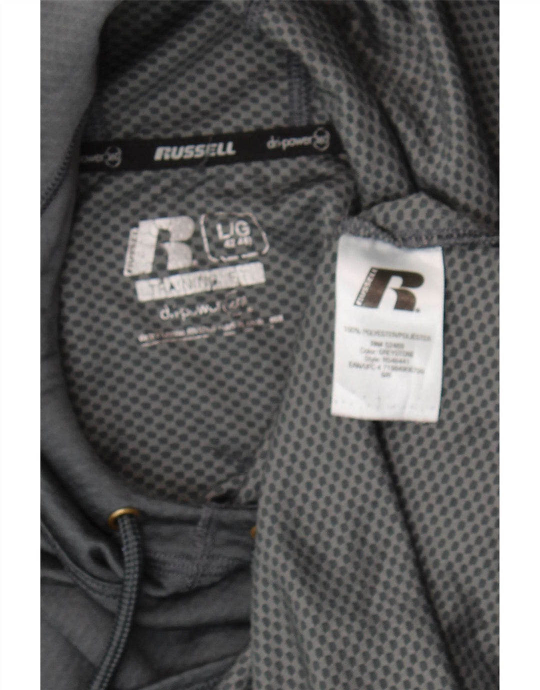 Russell Athletic Herre Dri-Power Hættetrøje Jumper Stor Grå Polyester