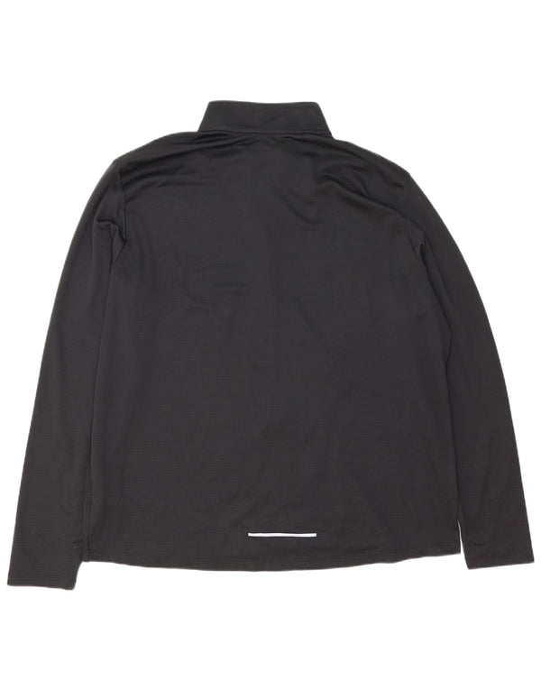 Nike Herre Dri Fit Pullover med lynlås-hals træningsdragt Top 2XL sort polyester