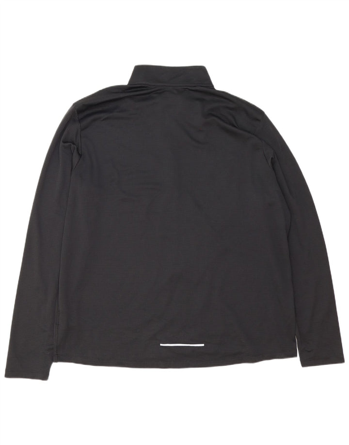 Nike Herre Dri Fit Pullover med lynlås-hals træningsdragt Top 2XL sort polyester