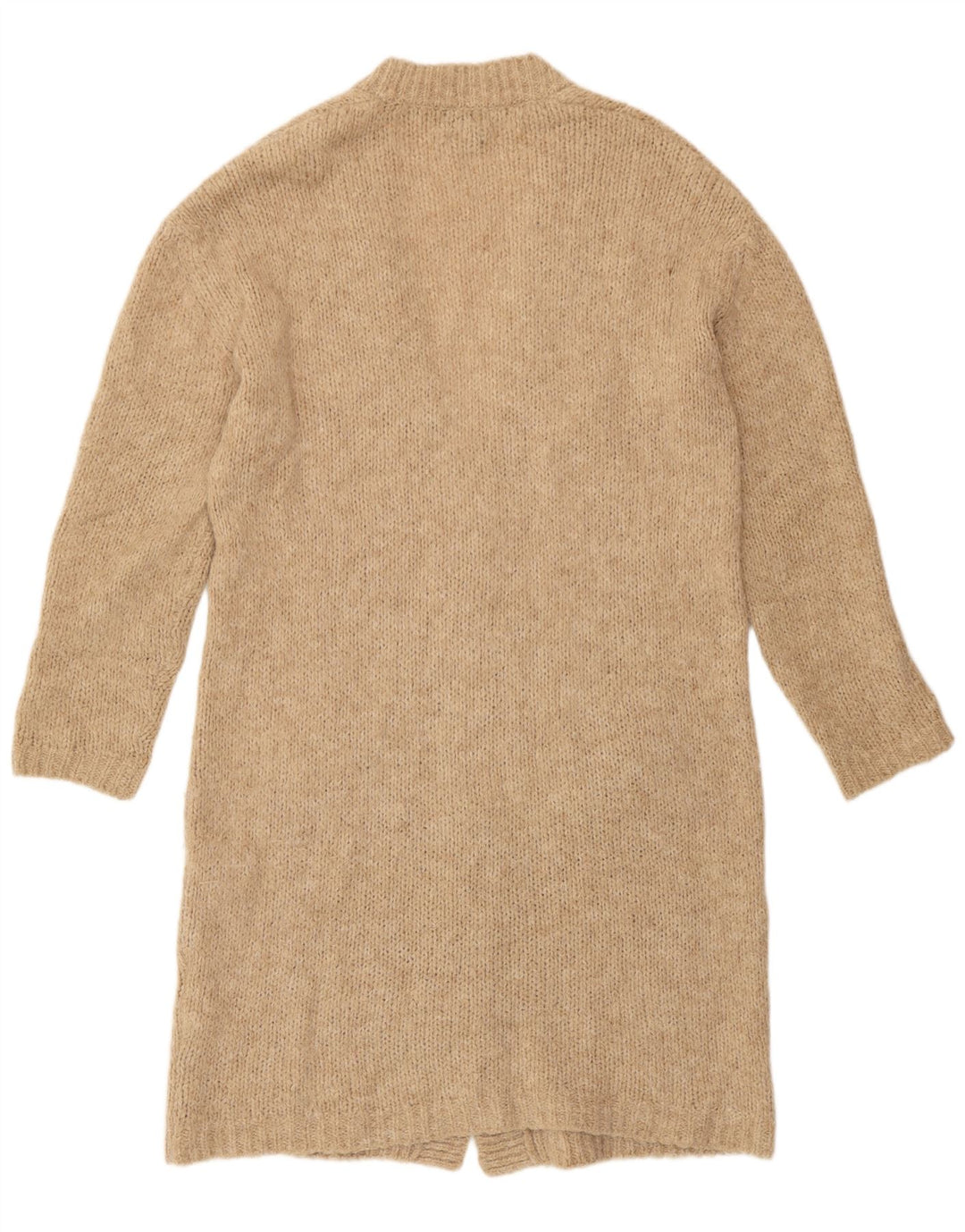 Massimo Dutti Dame Longline Cardigan Sweater UK 10 Small Beige Flecked