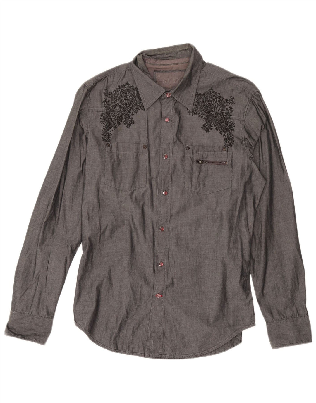 GUESS Herreskjorte Medium Grey Paisley Cotton