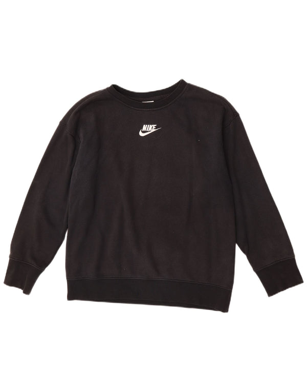 Nike Girls Graphic Sweatshirt Jumper 12-13 år Stor sort bomuld