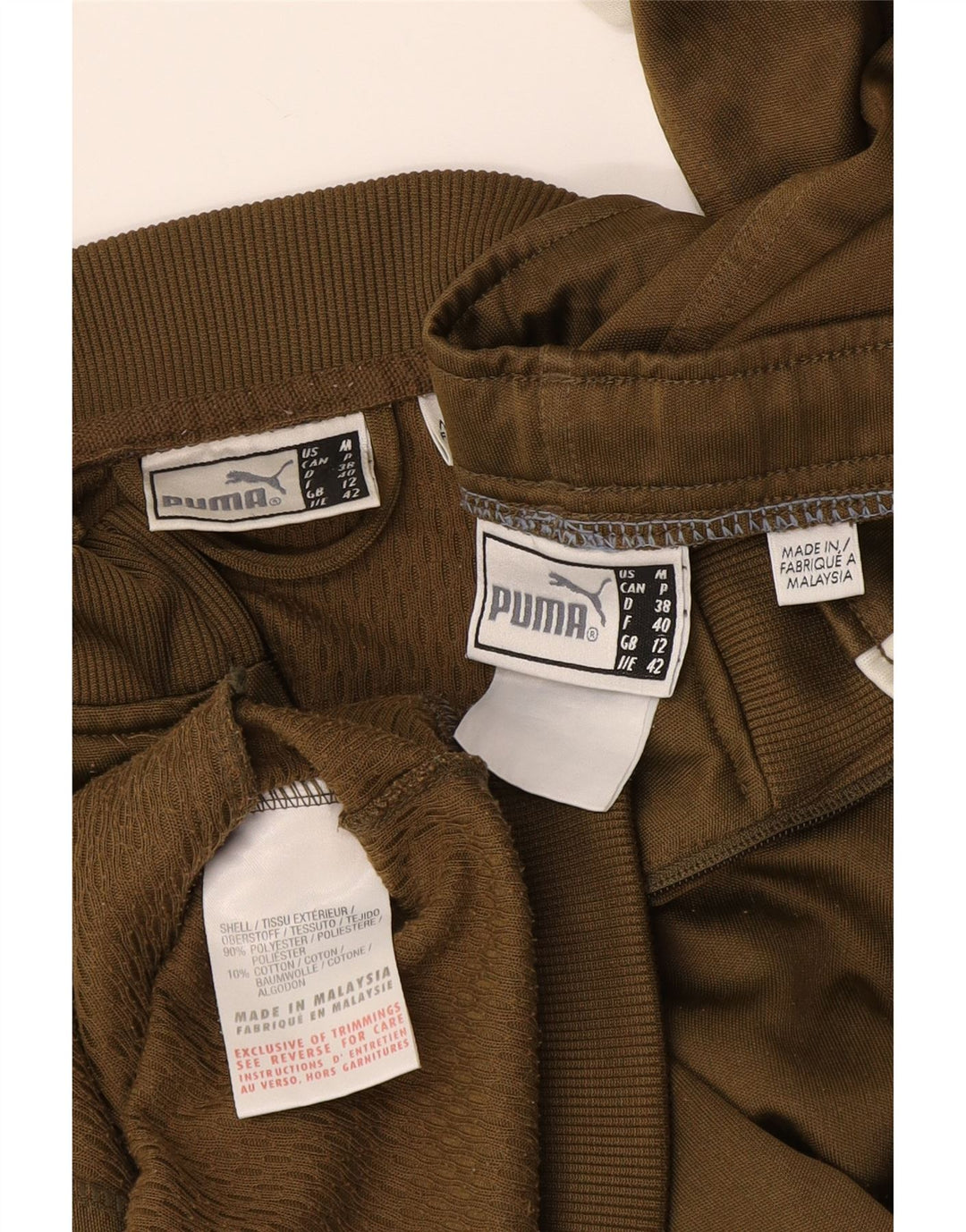 Puma fuld træningsdragt til kvinder UK 12 Medium Khaki Colourblock Polyester
