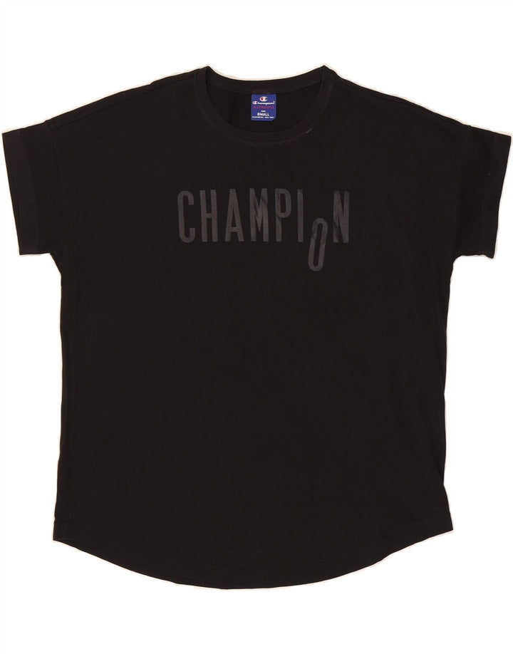 CHAMPION Mens Graphic T-Shirt Top Small Black Cotton Vintage Champion and Second-Hand Champion from Messina Hembry 