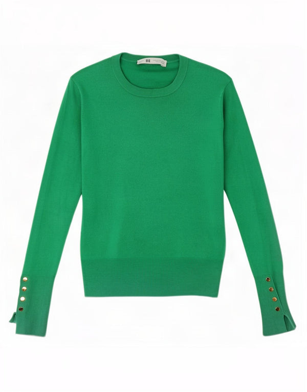 Zara Womens Crop Crew Neck Jumper Sweater UK 10 Small Green Viscose