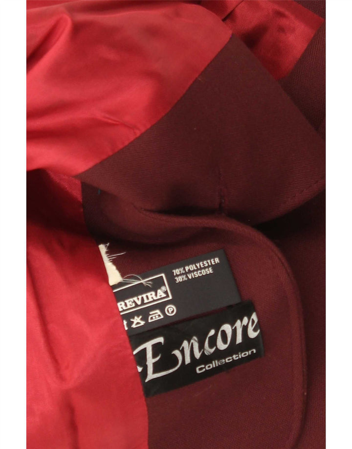 El Encore Dame 3-knaps blazerjakke UK 14 Medium Burgundy Polyester