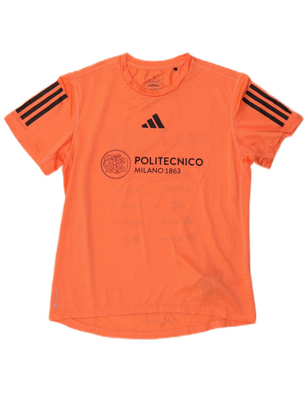 ADIDAS Aeroready Graphic T-Shirt Top UK 12/14 Medium Orange