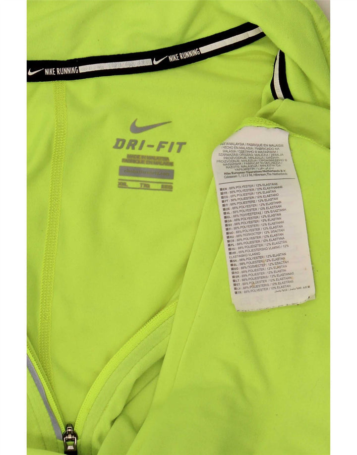 Nike Herre Dri Fit Pullover med lynlås-hals træningsdragt Top 2XL Grøn polyester