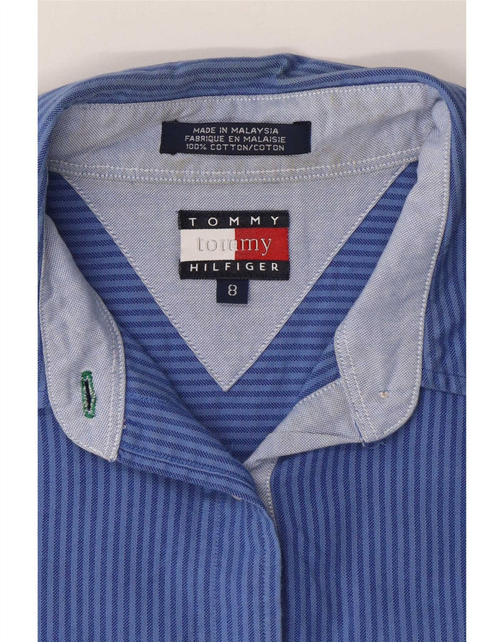 Tommy Hilfiger Dameskjorte US 8 Mellemblå stribet bomuld