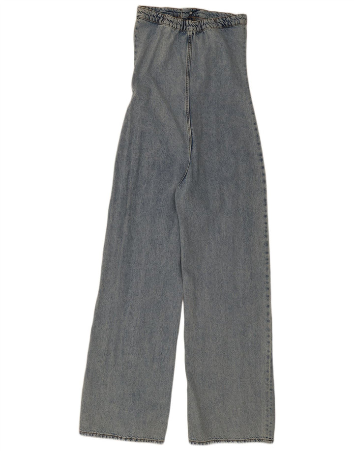 Zara Dame Denim Strapløs Jumpsuit UK 10 Small Blue
