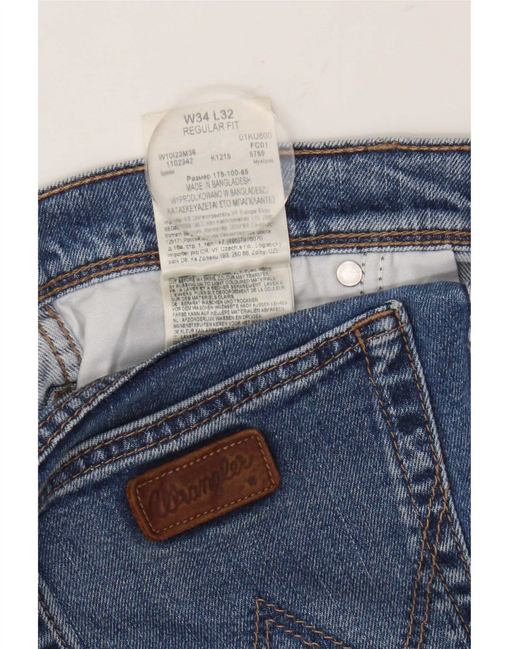 Wrangler Straight Jeans til mænd W34 L32 blå bomuld