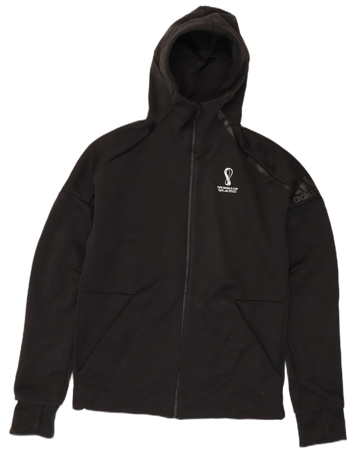 Adidas Hættetrøje med lynlås til mænd mellem sort polyester
