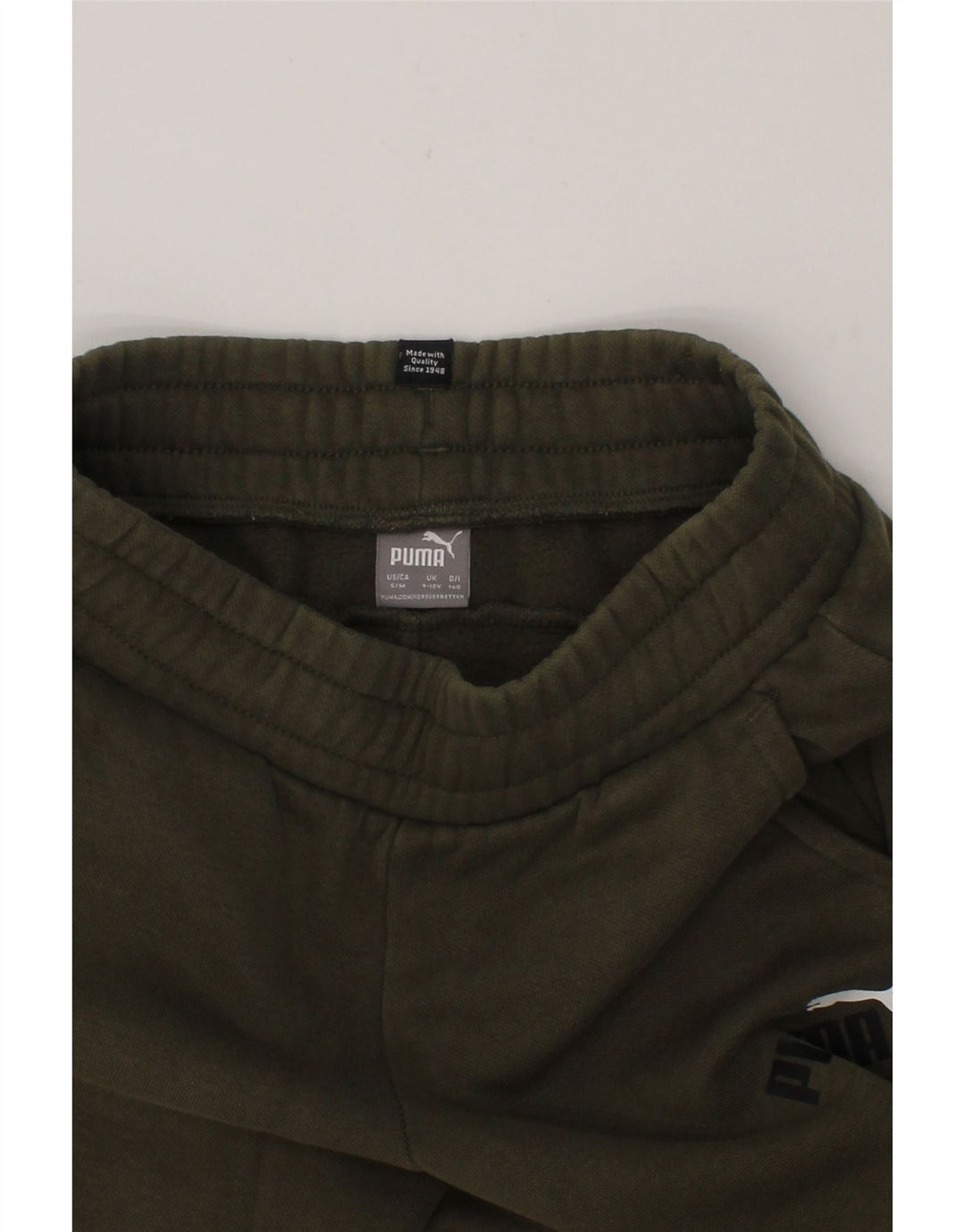 PUMA Boys Tracksuit Trousers Joggers 9-10 Years  Khaki Vintage Puma and Second-Hand Puma from Messina Hembry 