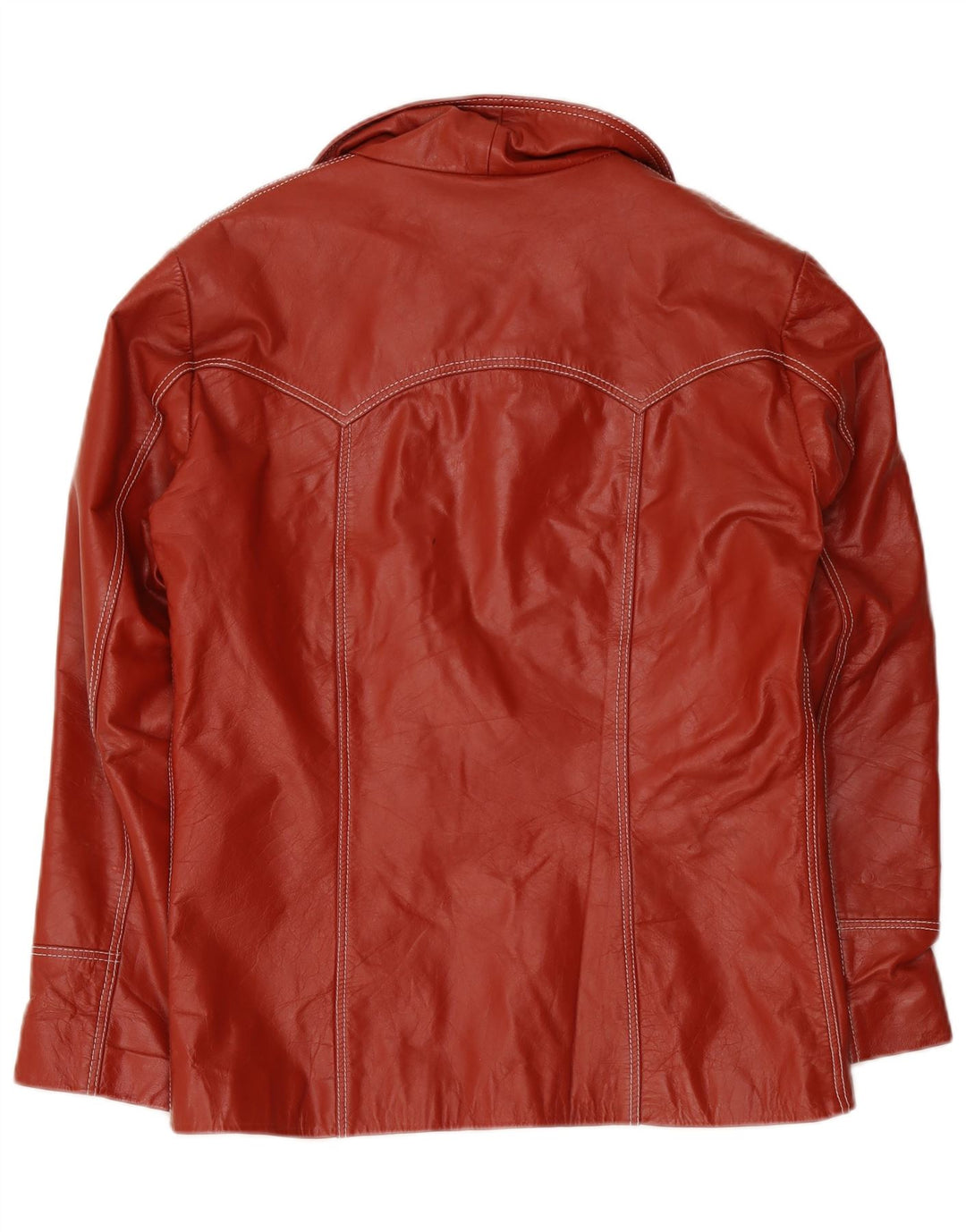 Vintage dame læderjakke UK 38 Medium Rød