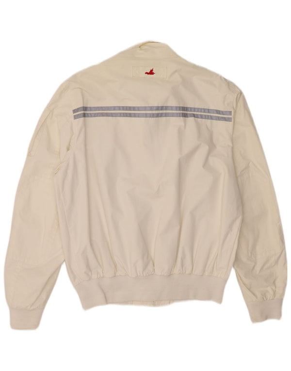 Museum Herre grafisk bomberjakke UK 42 XL Off White Colourblock Polyamid