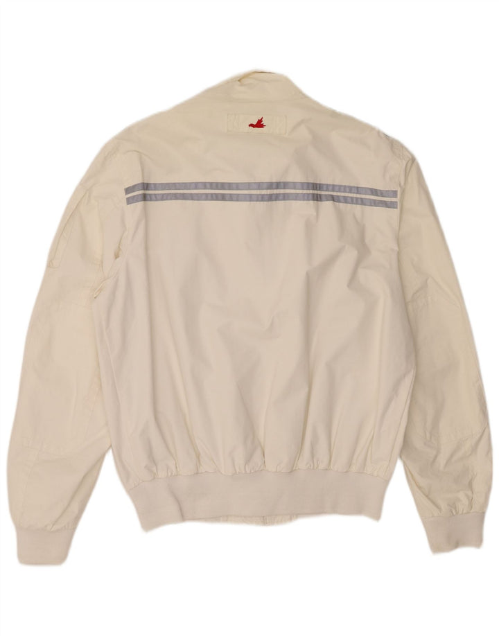 Museum Herre grafisk bomberjakke UK 42 XL Off White Colourblock Polyamid