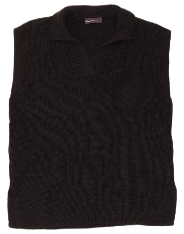 Marks & Spencer Damevest Tank Top UK 14 Medium Sort Bomuld