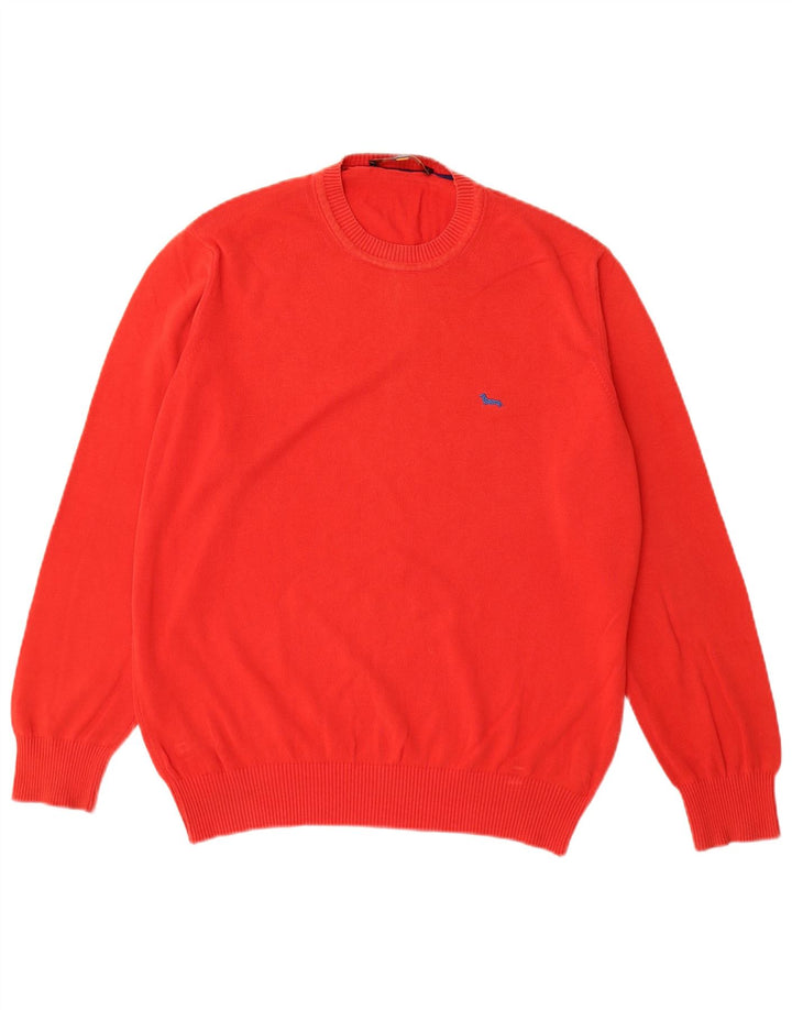 HARMONT & BLAINE Herre sweater med rund hals, stor rød bomuld