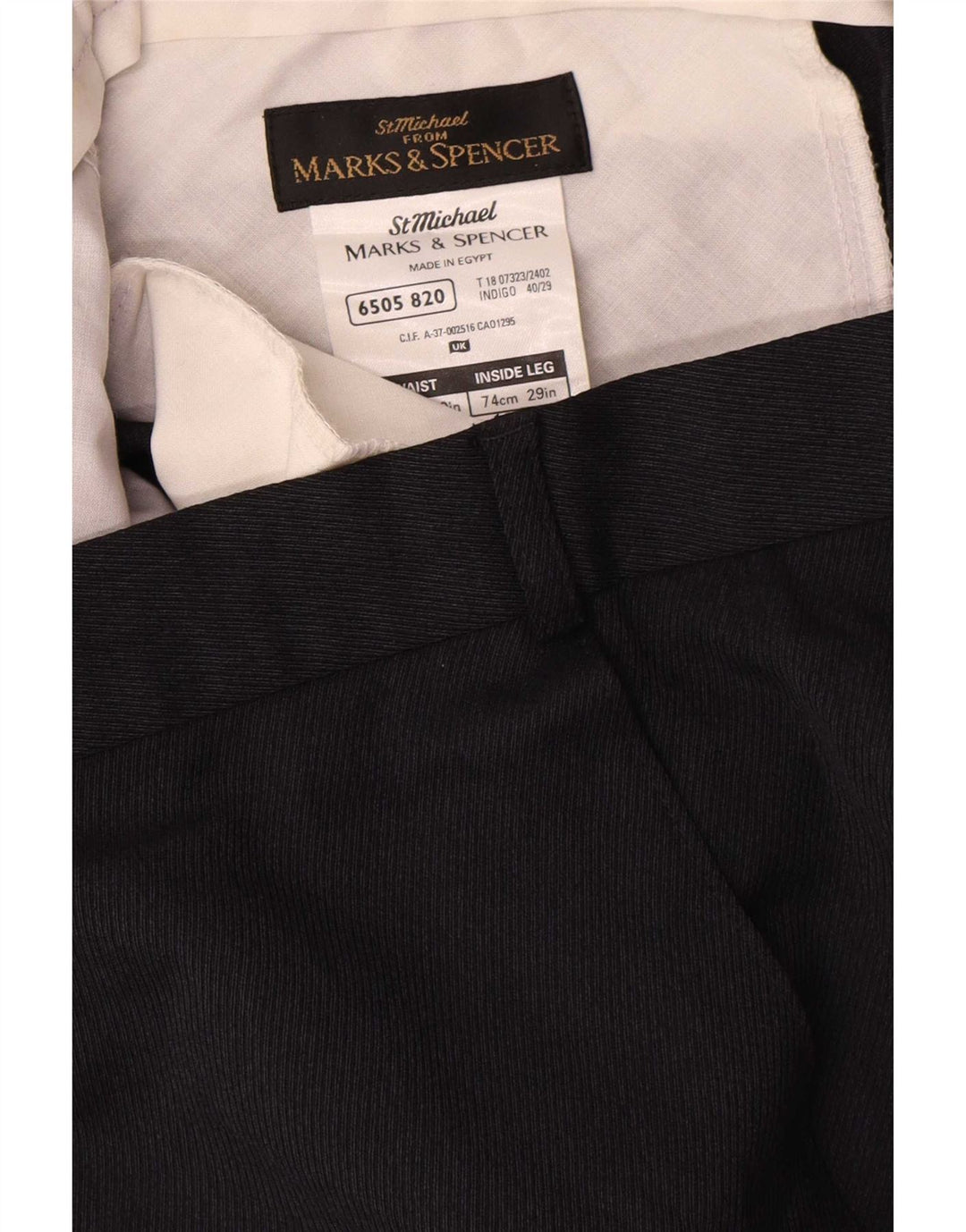 Marks & Spencer Straight Suit bukser til mænd W40 L29 Marineblå polyester